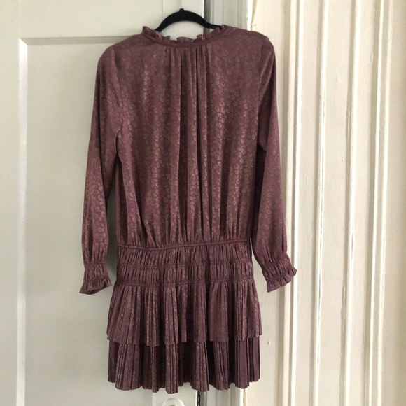 💥Super Sale💥 NWT Current Air Gold Print Pattern layered Dress Sz S - Picture 3 of 9